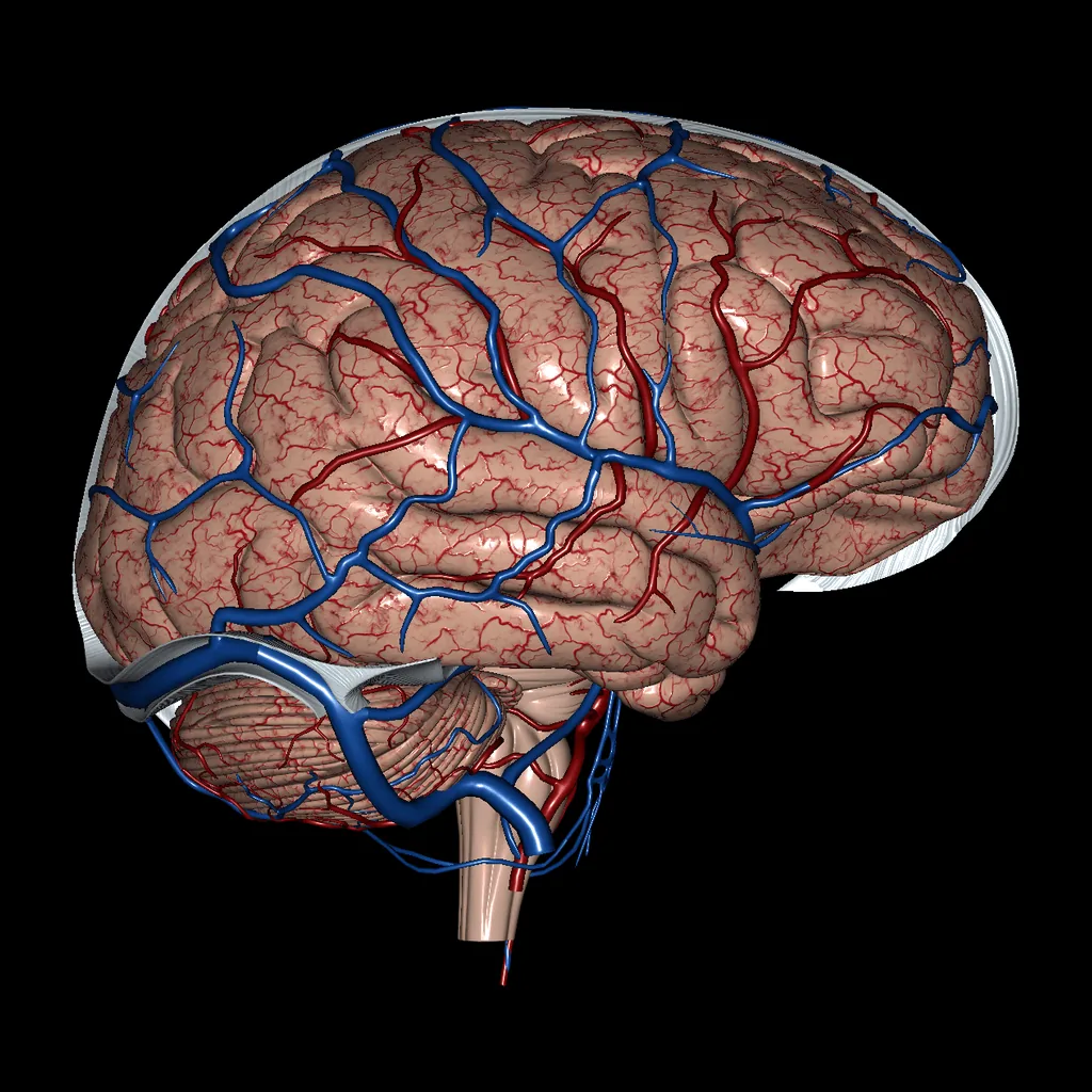 Brain (Arteries and Veins), lateral view