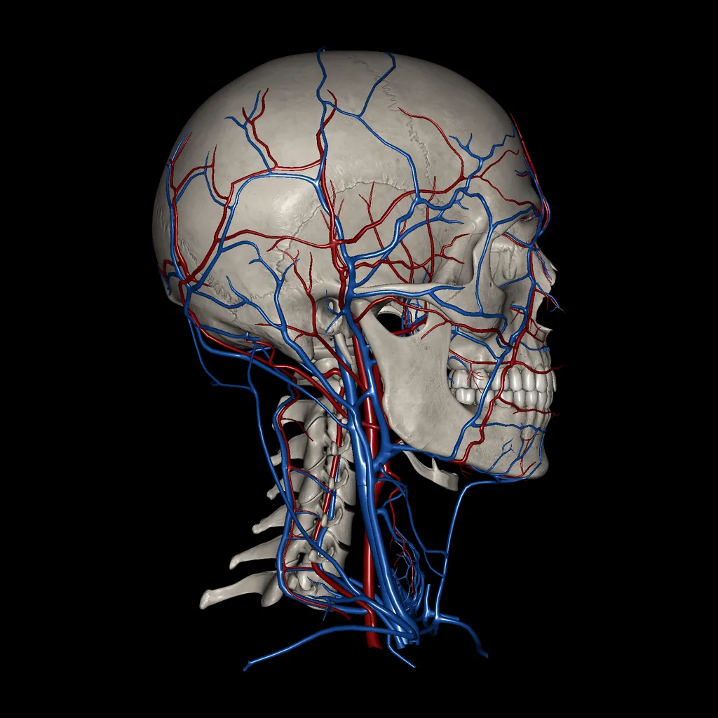 Head (Arteries and Veins), lateral view