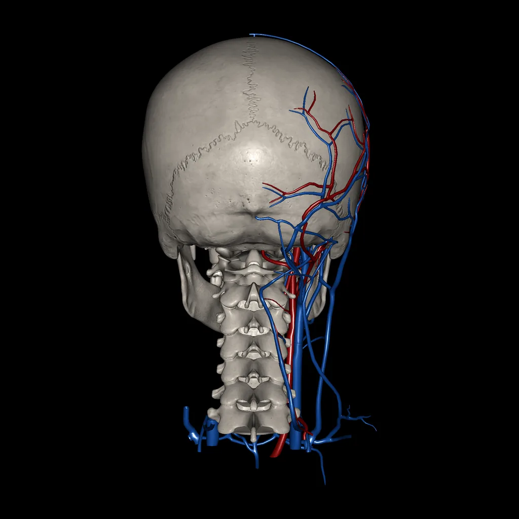 Head (Arteries and Veins), posterior view