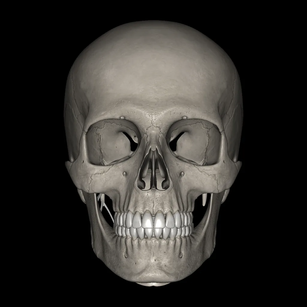 Head (Ligaments and bones), anterior view