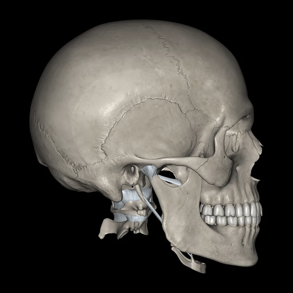 Head (Ligaments and bones), lateral view
