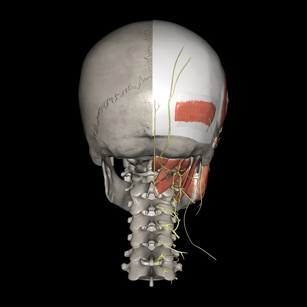 Head (Nerves and muscles), posterior view