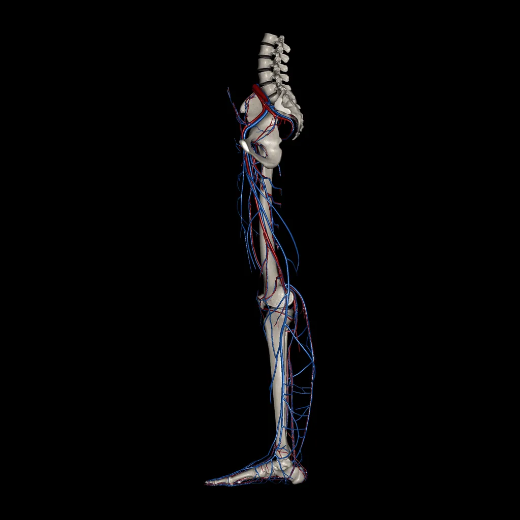Lower limb (Arteries and Veins), medial view
