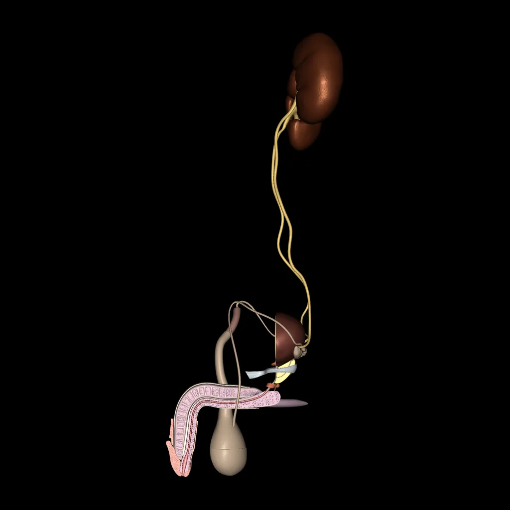 Urogenital system (Male – Isolated), medial view
