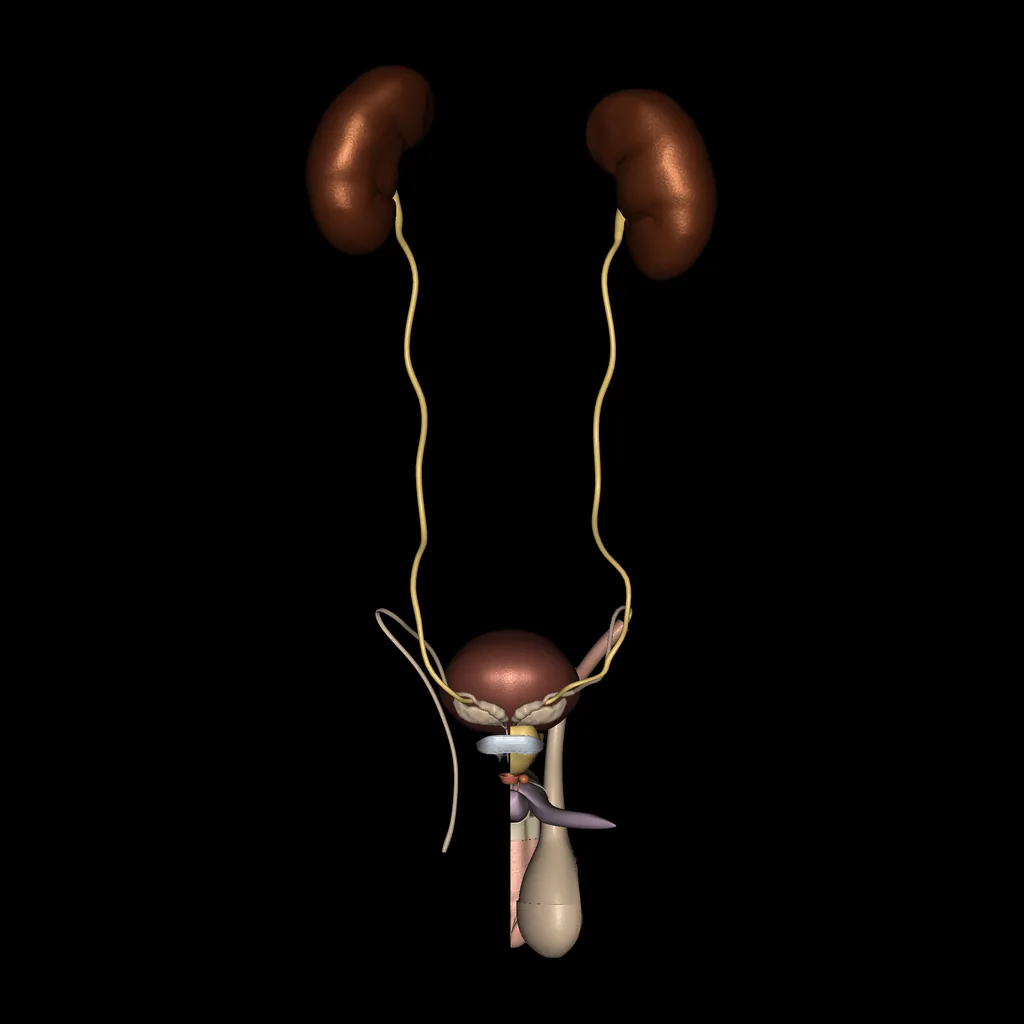 Urogenital system (Male – Isolated), posterior view
